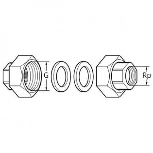 Комплект гаек для насоса WILO R11/2&amp;quot;-R1&amp;quot;GT (3XPART)+BOX-CHR