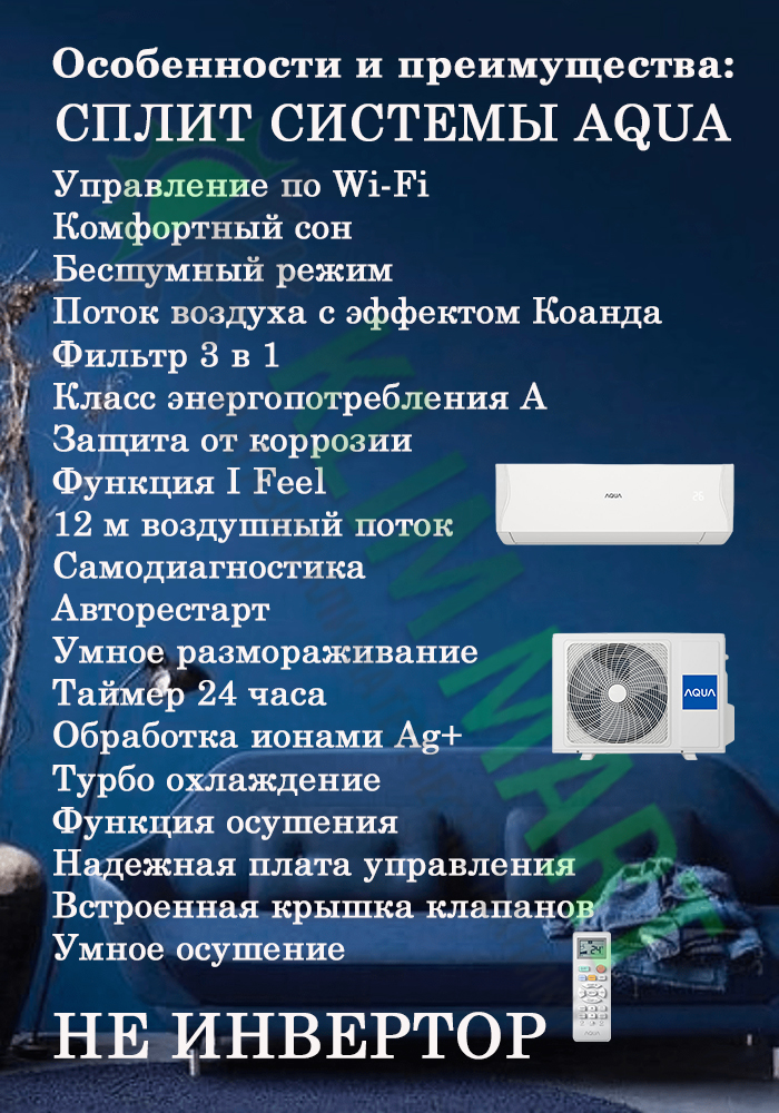 Сплит-система AQUA AQ-20BRQ1/R3 WiFi Управления