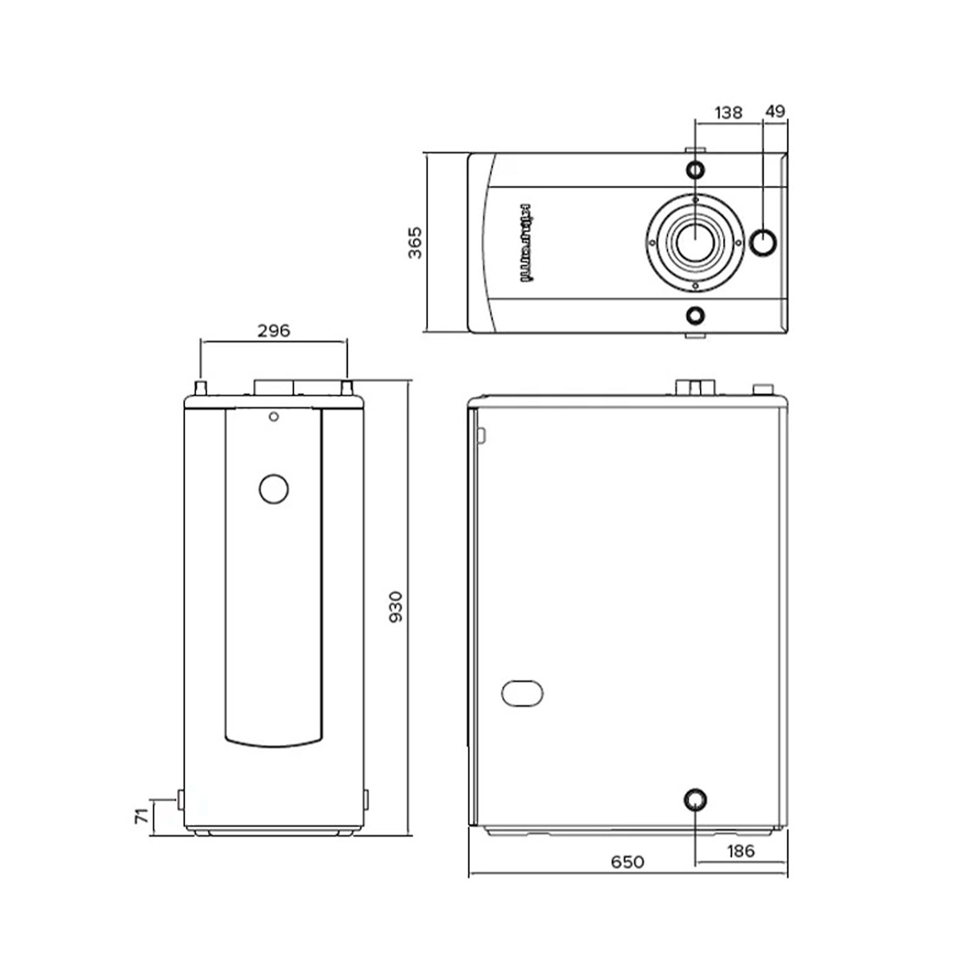 Котел дизельный KITURAMI TURBO-13 напольный, 2 конт., закр. кам. сгор.